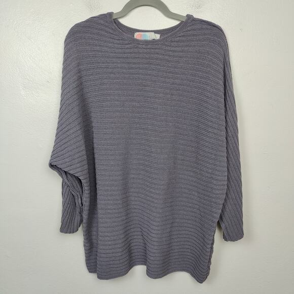 Free People Beach Imogene Sweater Womens‎ Small Purple Ribbed Oversized Slouchy - Picture 1 of 7